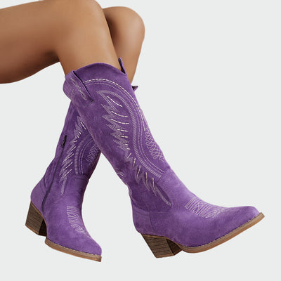 Léana™ | Bottines western brodées