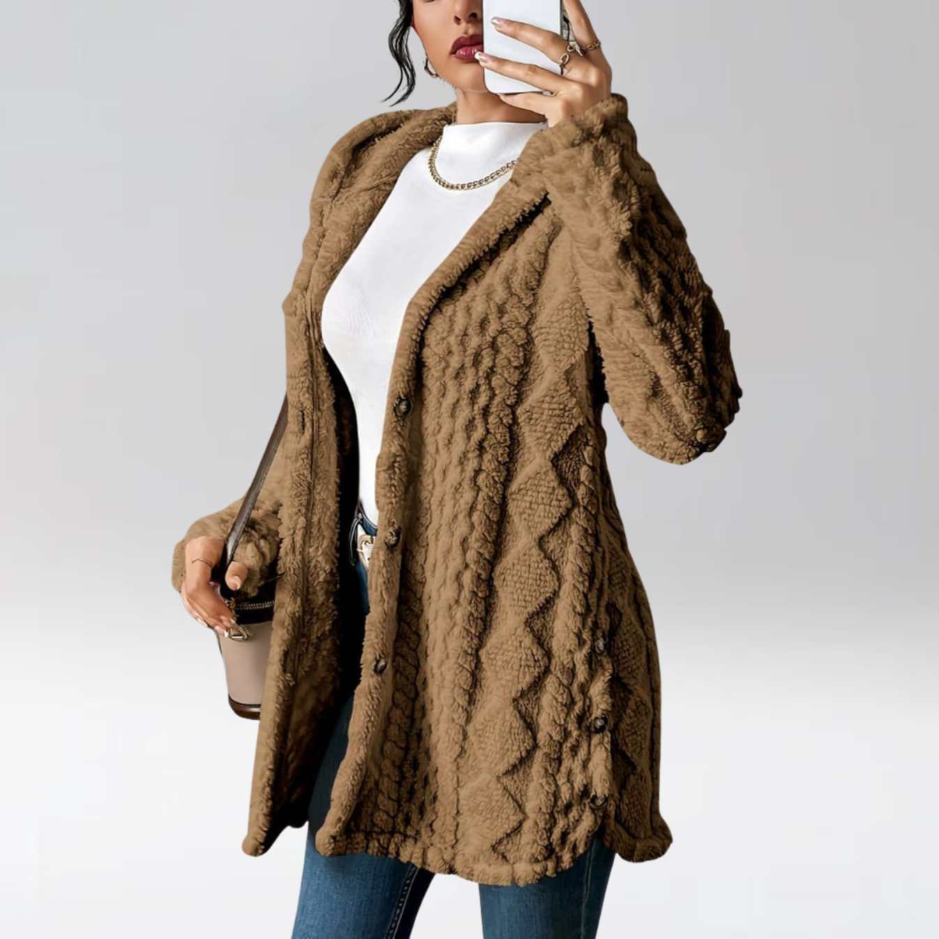 Edith™ | Manteau léger à capuche teddy