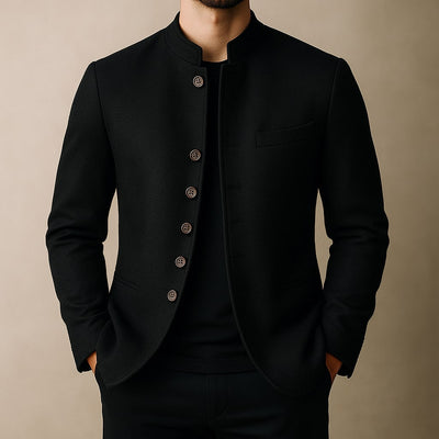 Durand Bordeaux | VESTE EN LAINE AVEC COL DROIT