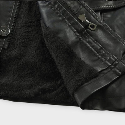 Durand Bordeaux | VESTE DE MOTARDE LONGUE ET ÉLÉGANTE EN CUIR