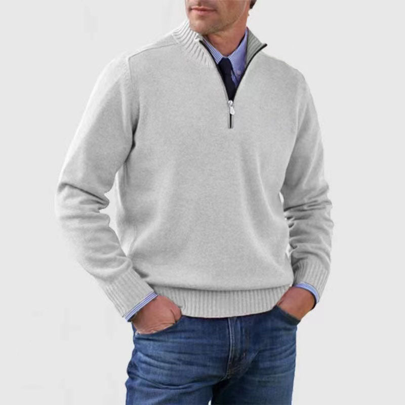 Durand Bordeaux | PULL ÉLÉGANT HOMME À MI-ZIP
