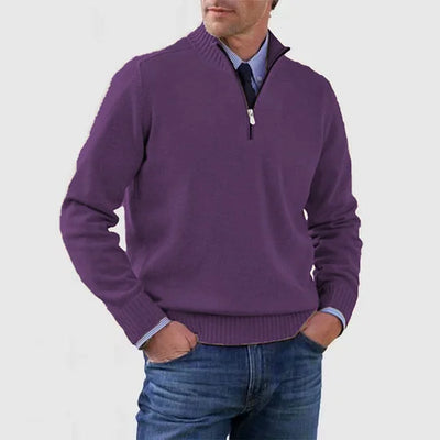 Durand Bordeaux | PULL ÉLÉGANT HOMME À MI-ZIP