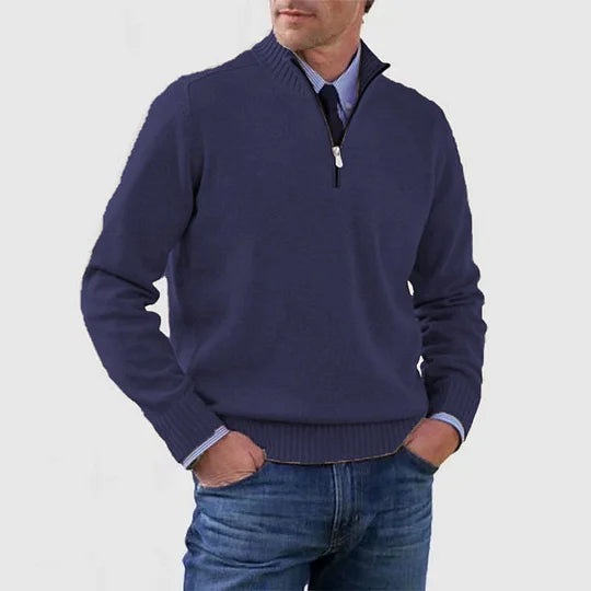Durand Bordeaux | PULL ÉLÉGANT HOMME À MI-ZIP