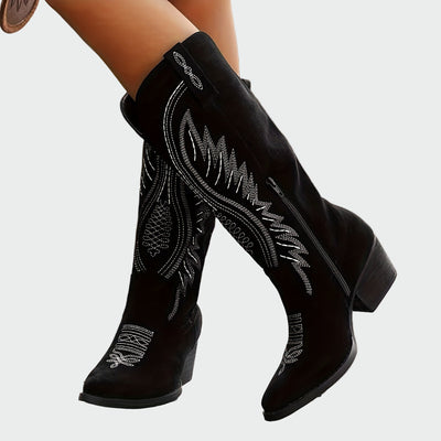 Léana™ | Bottines western brodées