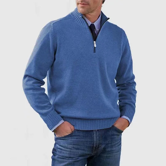 Durand Bordeaux | PULL ÉLÉGANT HOMME À MI-ZIP