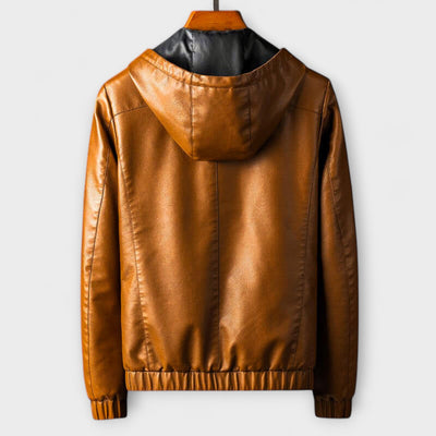 Durand Bordeaux | VESTE EN ÉCO-CUIR AVEC CAPUCHE