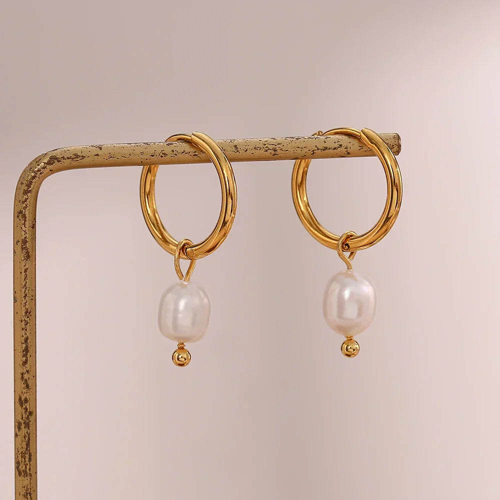 ELISE™ | BOUCLES ANNEAUX PERLE