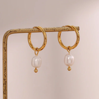 ELISE™ | BOUCLES ANNEAUX PERLE