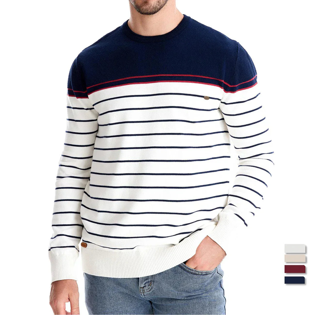 Durand Bordeaux | PULL POUR HOMME À RAYURES