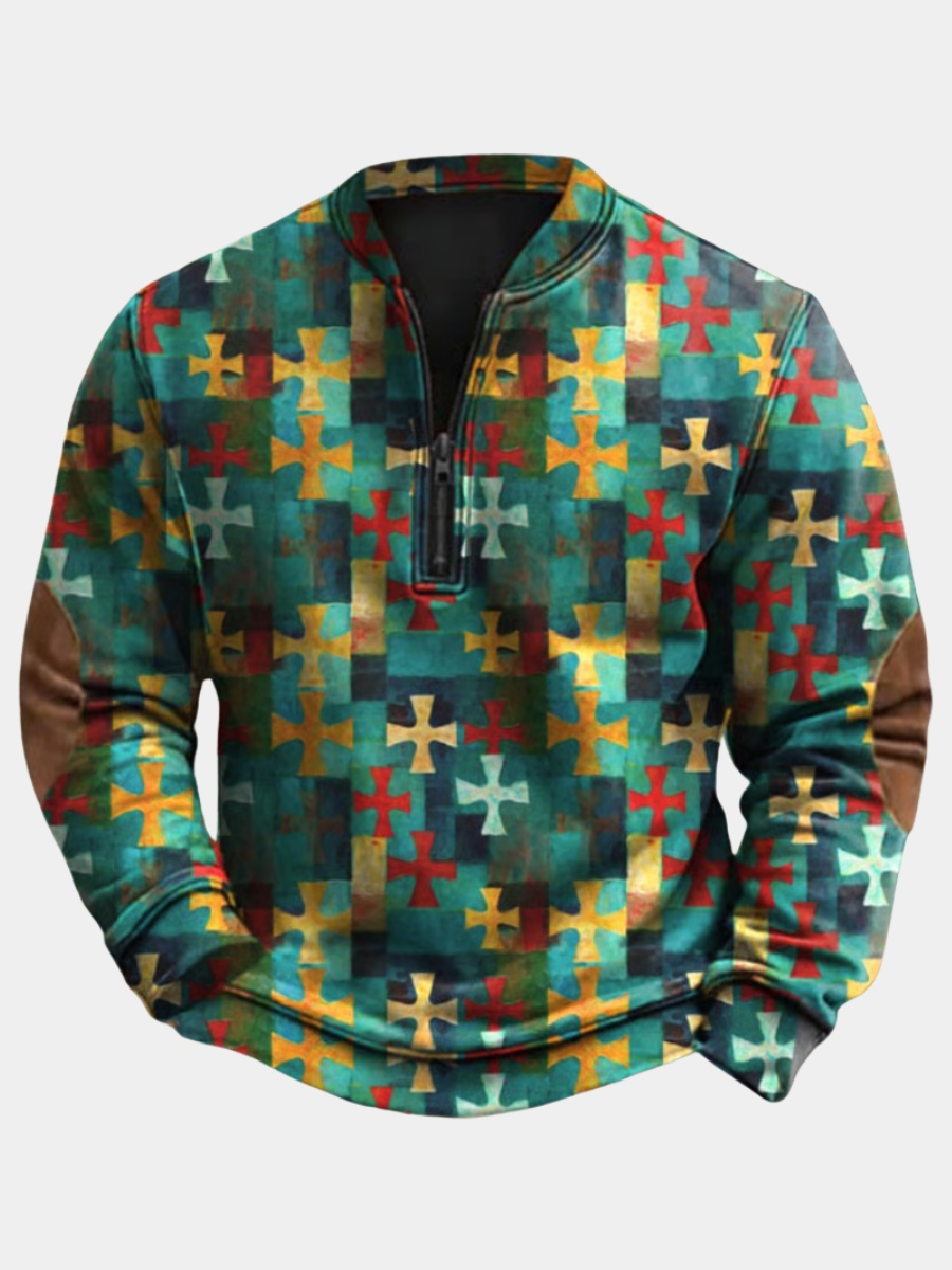 Durand Bordeaux | PULL AVEC MOTIF GÉOMÉTRIQUE