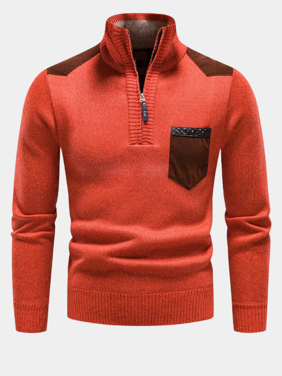 Durand Bordeaux | PULL HOMME EN POLAIRE AVEC ZIP