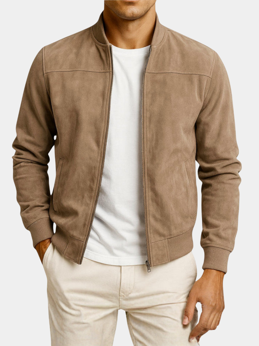 Durand Bordeaux | VESTE BOMBER EN CUIR SUEDE HOMME