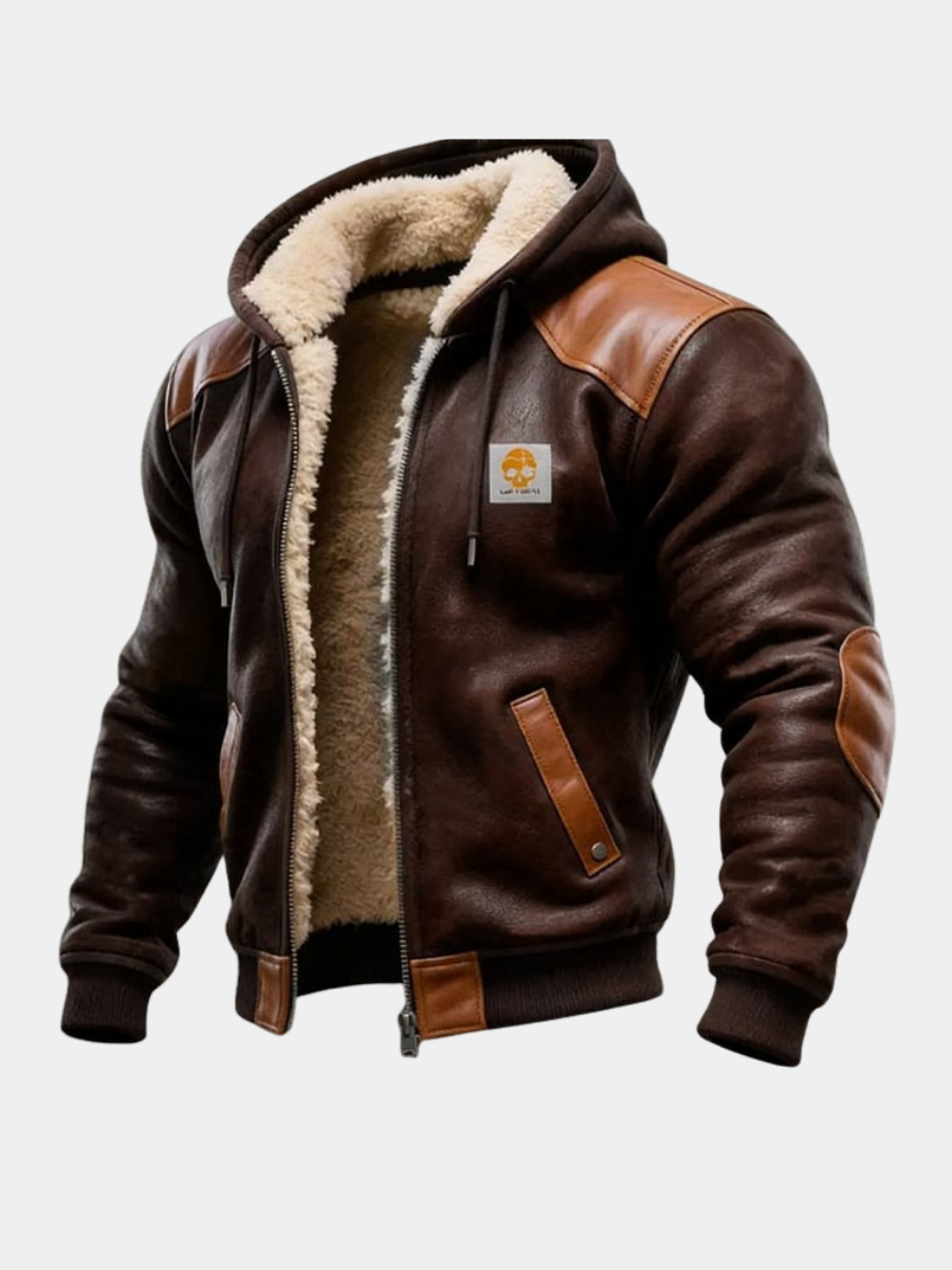 Durand Bordeaux | VESTE VINTAGE EN DAIM AVEC CAPUCHE