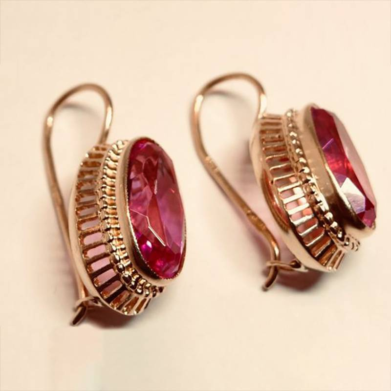 ROSA™ | BOUCLES VINTAGE CRISTAL OR Rose
