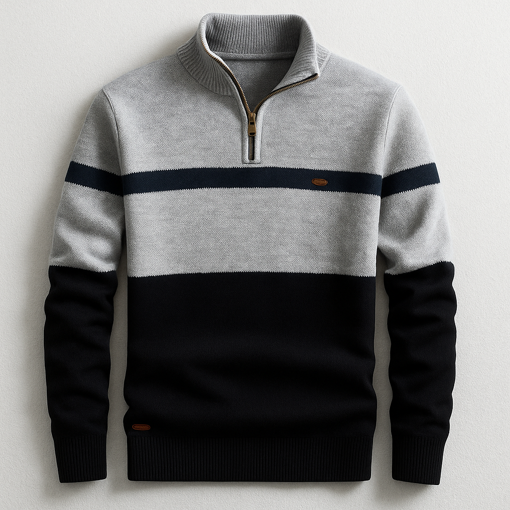 Durand Bordeaux | PULL HOMME AVEC ZIP AU COL